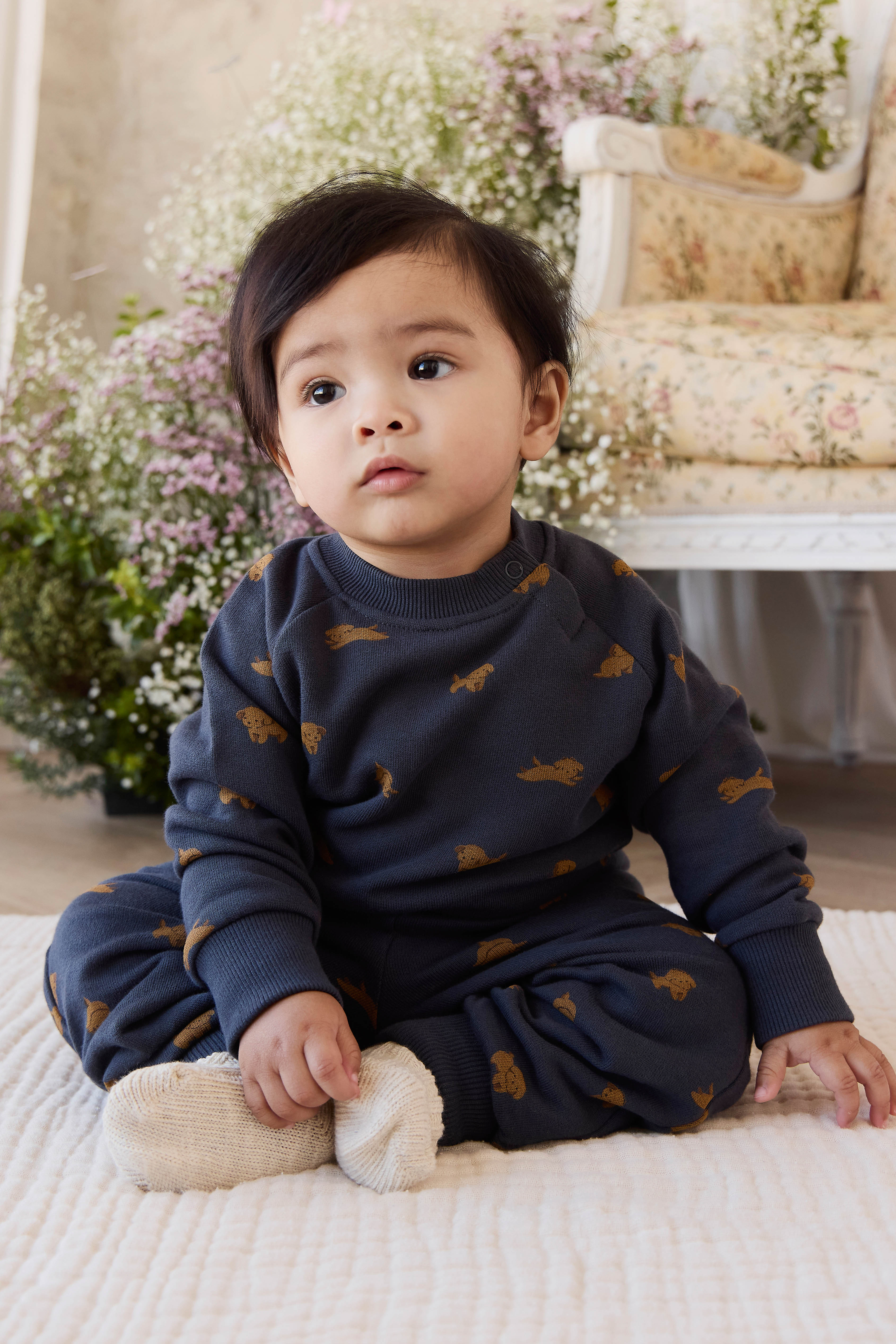 Organic Cotton Flynn Sweatshirt and Sweatpants - Playful Milo Captain