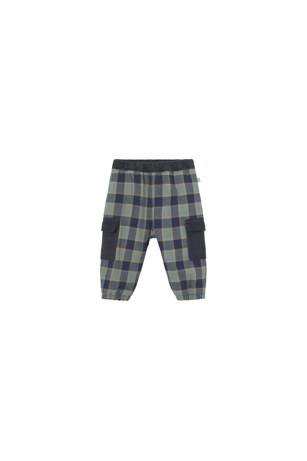 Check Flannel Baby Pants - Artic Blue