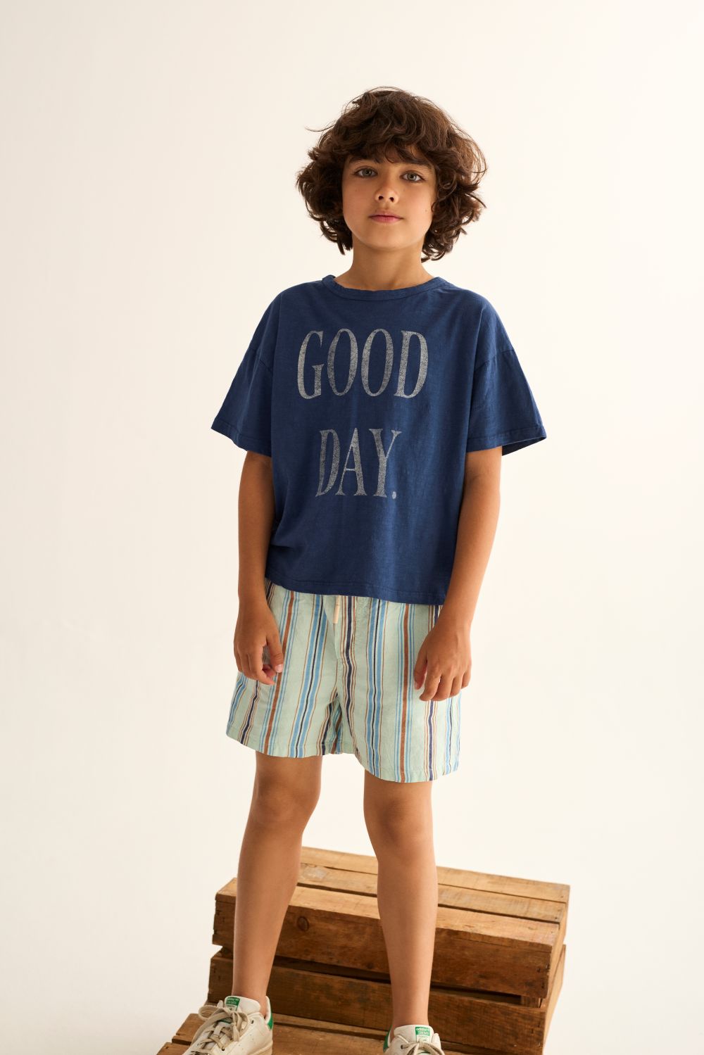 Jon Soft Slub Cotton Print T-Shirt - Navy