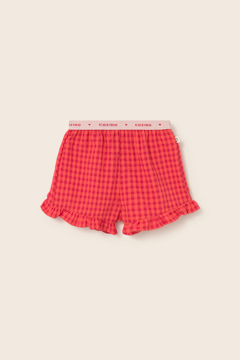 Jud Gingham Cotton Shorts - Tomato