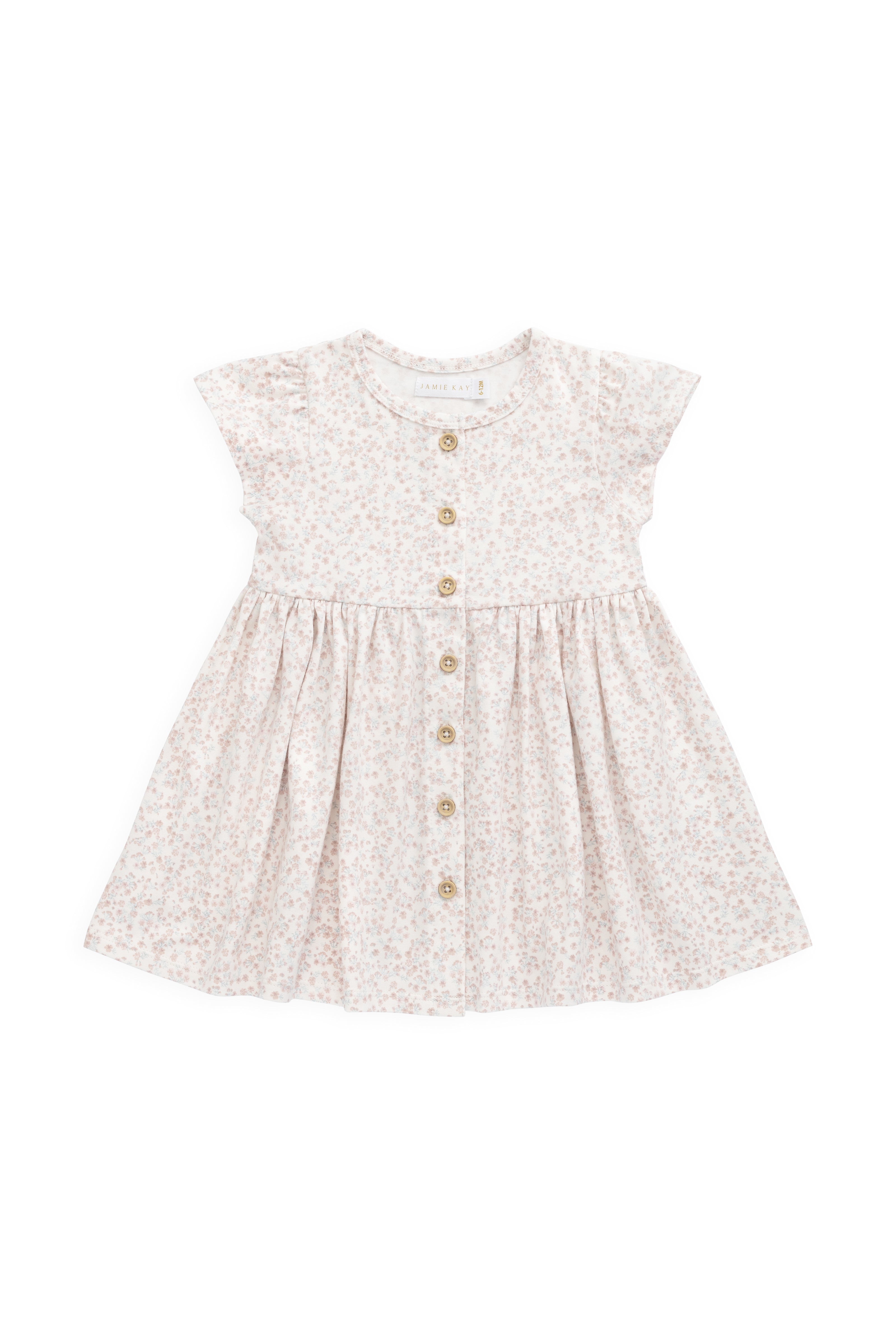Organic Cotton Dahlia Dress - Posy Milk