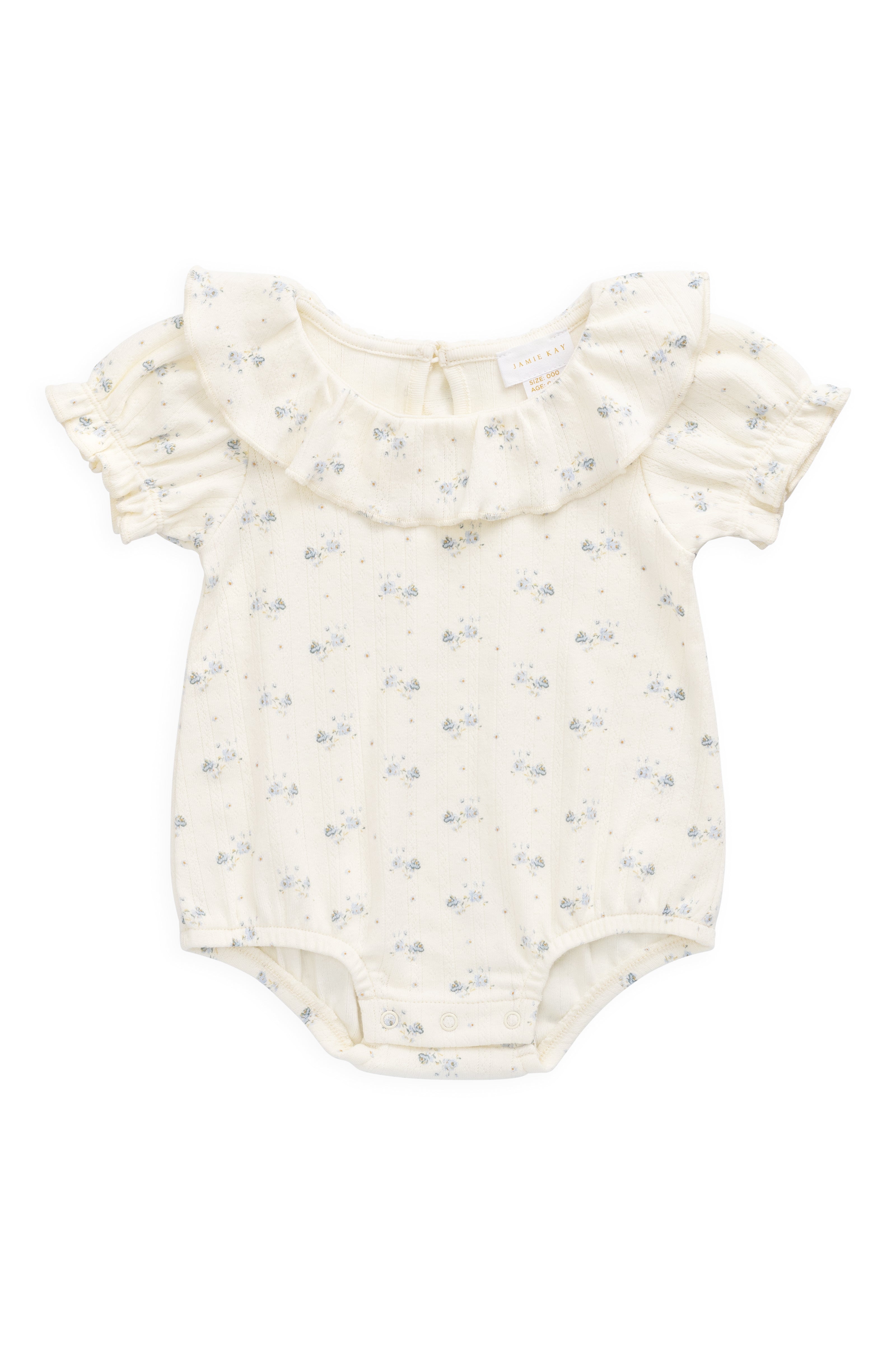 Organic Cotton Pointelle Marlene Bodysuit - Molly Blue