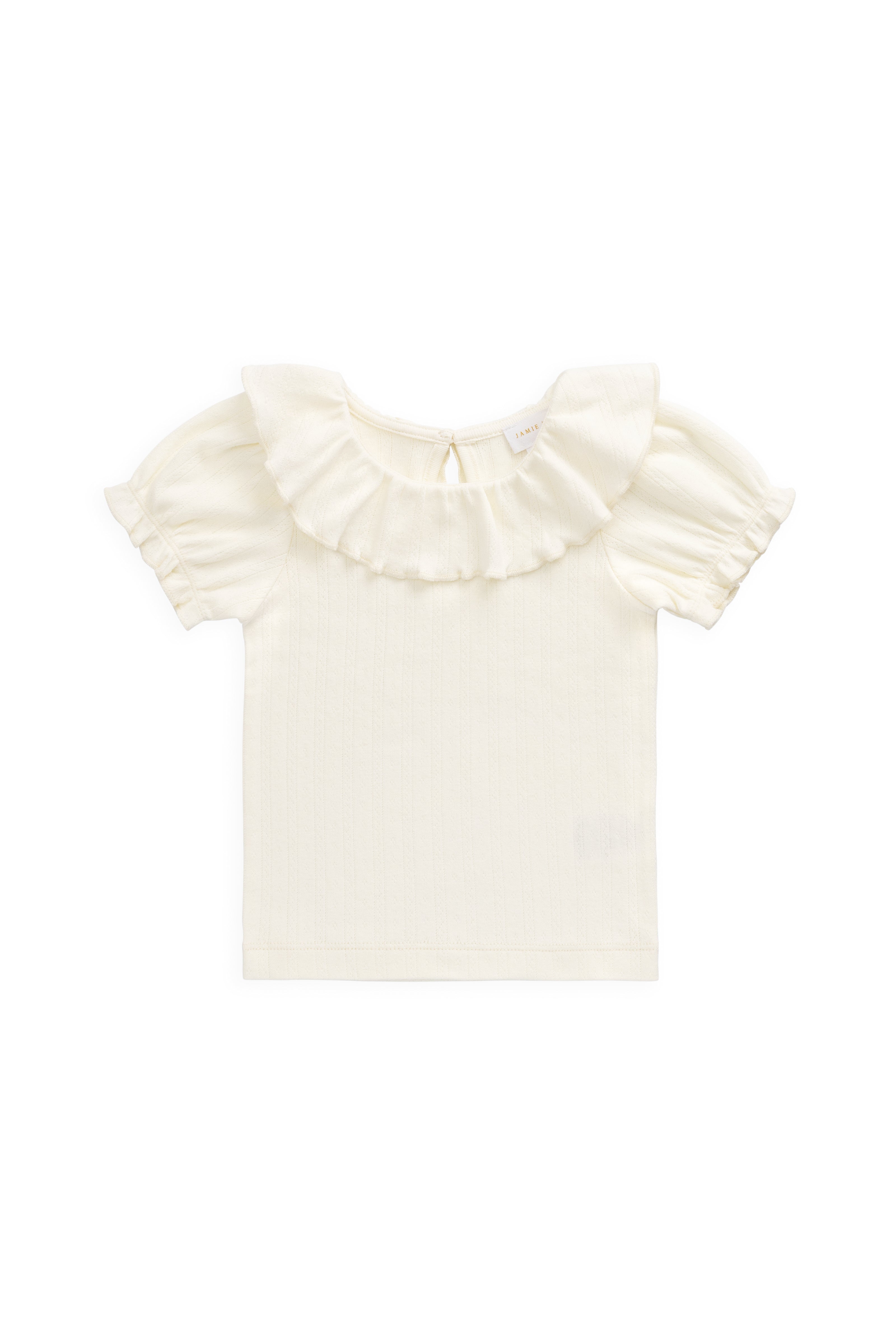 Organic Cotton Pointelle Marlene Top - Parchment