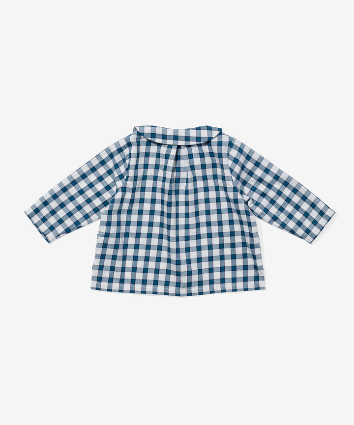 Jefferson Baby Shirt - Blue Picnic Check