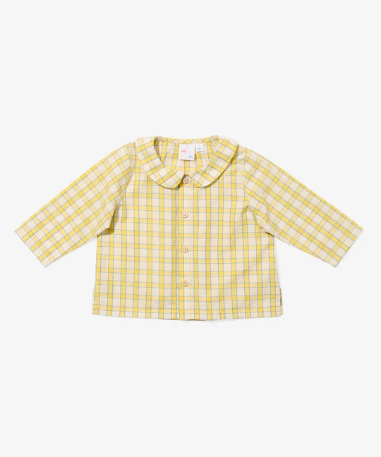 Jefferson Baby Shirt - Yellow Picnic Check
