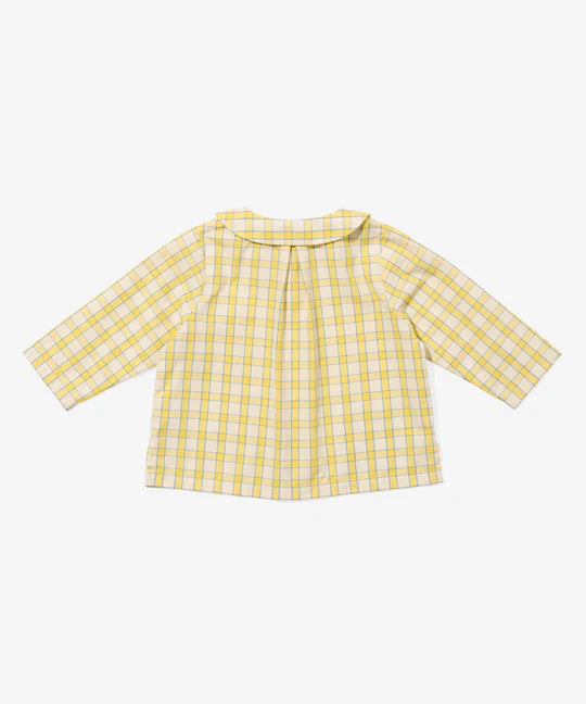Jefferson Baby Shirt - Yellow Picnic Check