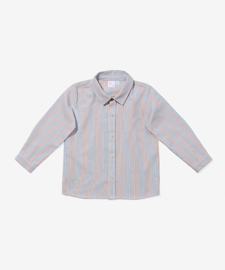 Jeffie Shirt - Indigo Linen Stripe