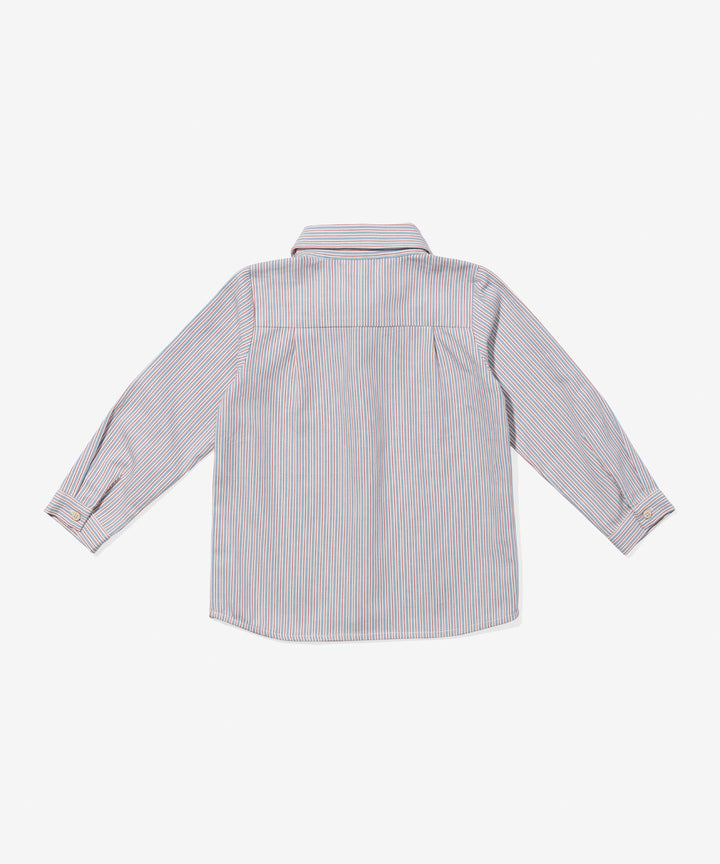Jeffie Shirt - Indigo Linen Stripe