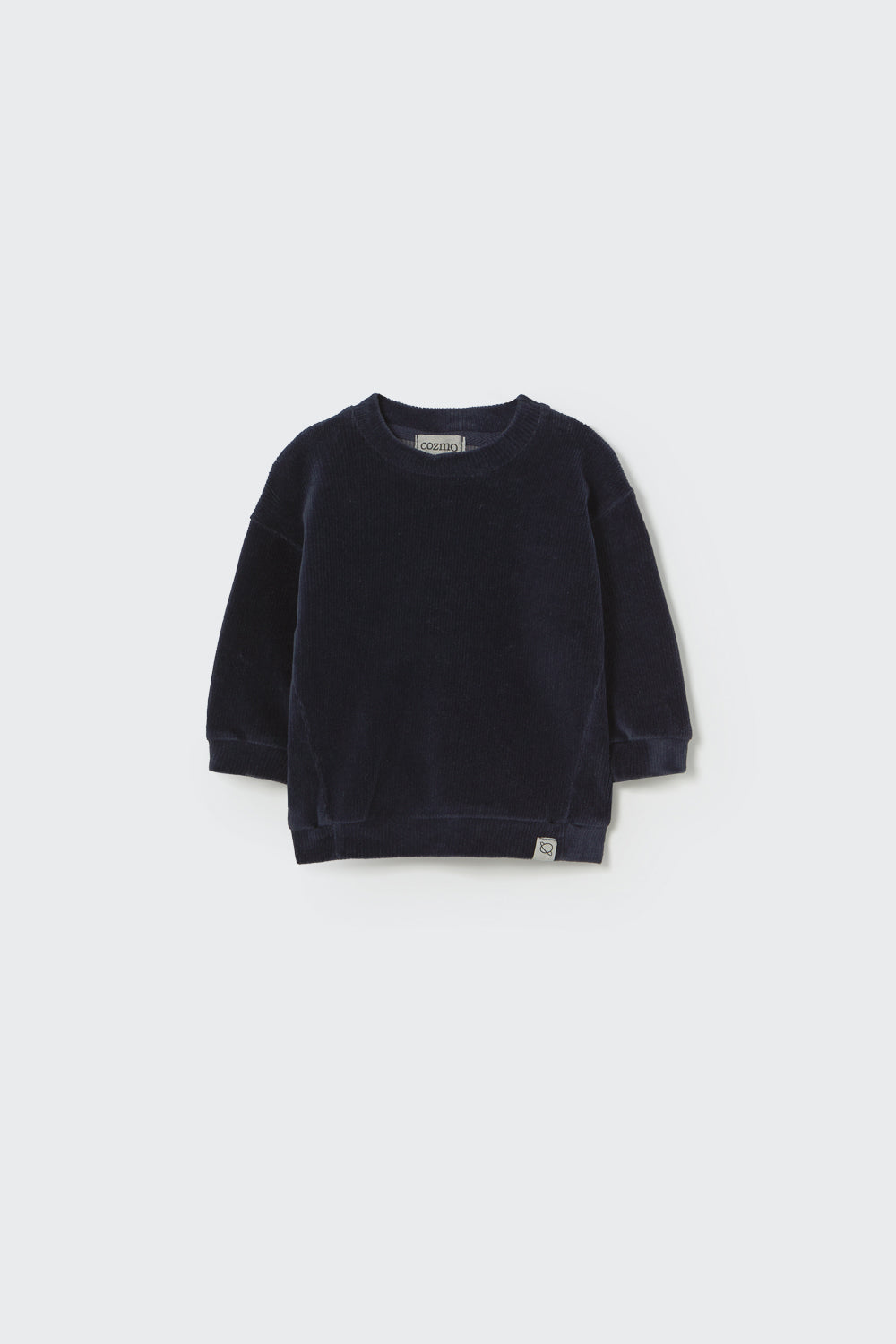 Corduroy Velour Knit Baby Sweatshirt - Navy