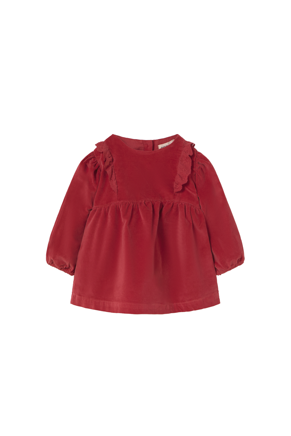 Woven Velour Baby Dress - Red Velvet