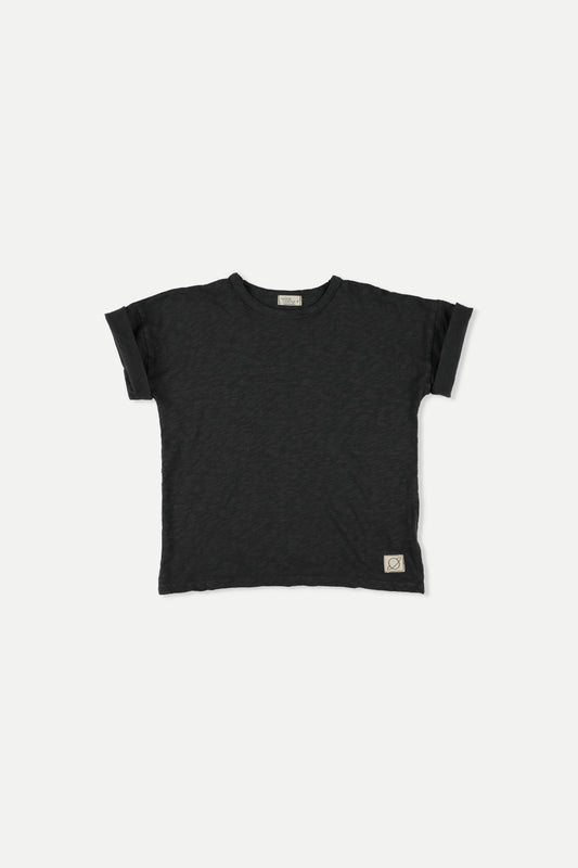 slub basic T-shirt Navy