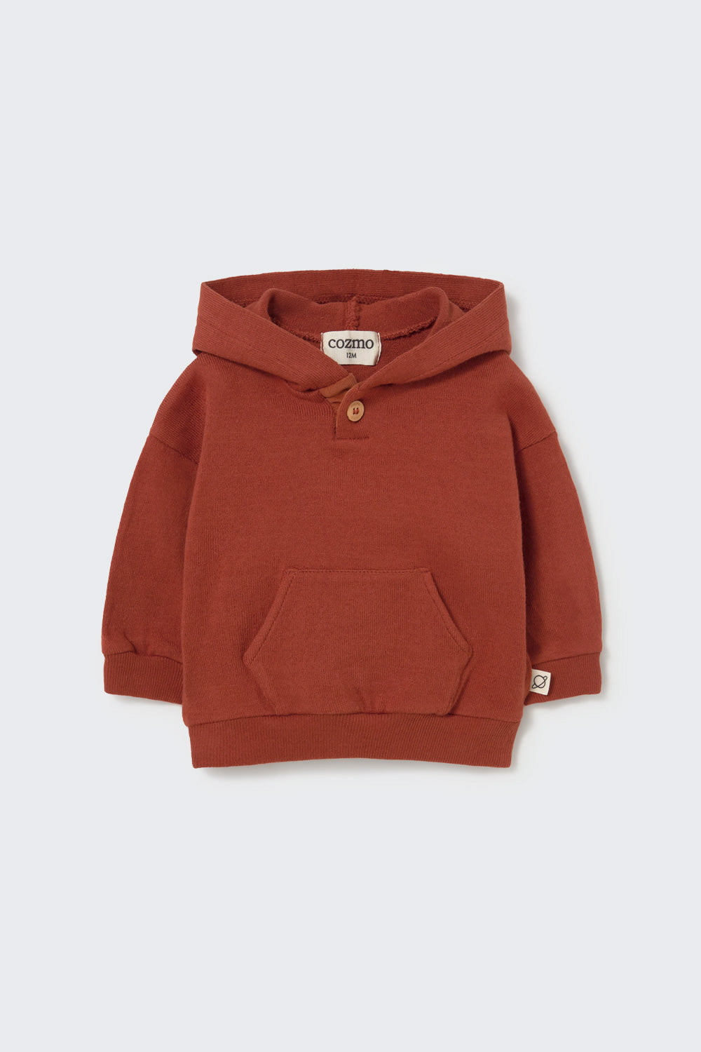 Leon Brushed Soft Knit Baby Hoodie - Ginger