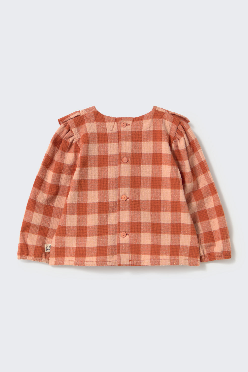 Lille Textured Gingham Flannel Baby Blouse - Ginger