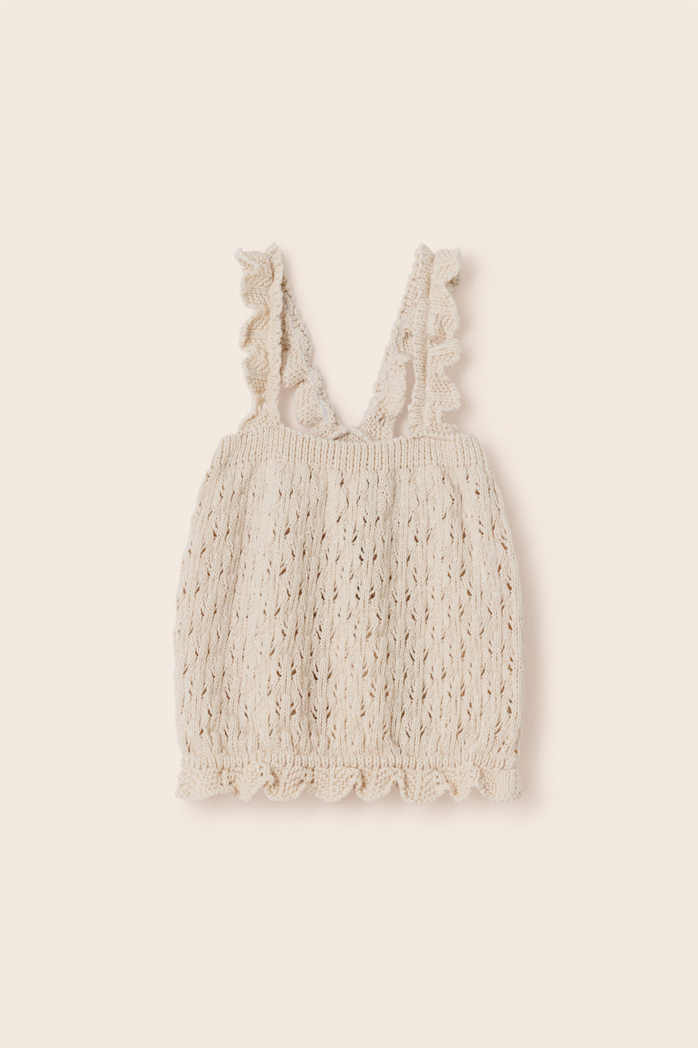 Lily Openwork Tricot Top - Ivory