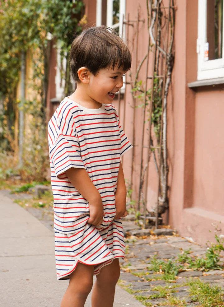 lin tee gots - tricolore stripes