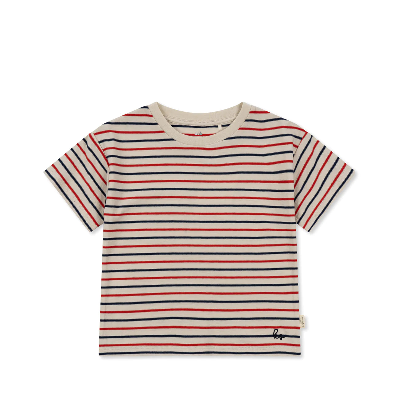 lin tee gots - tricolore stripes