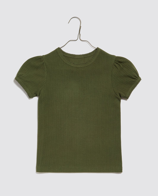 Organic Pointelle T-Shirt - Fern