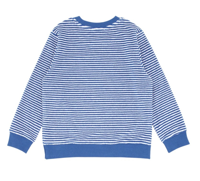 Unisex Cobalt Blue Stripe French Terry Sweatshirt