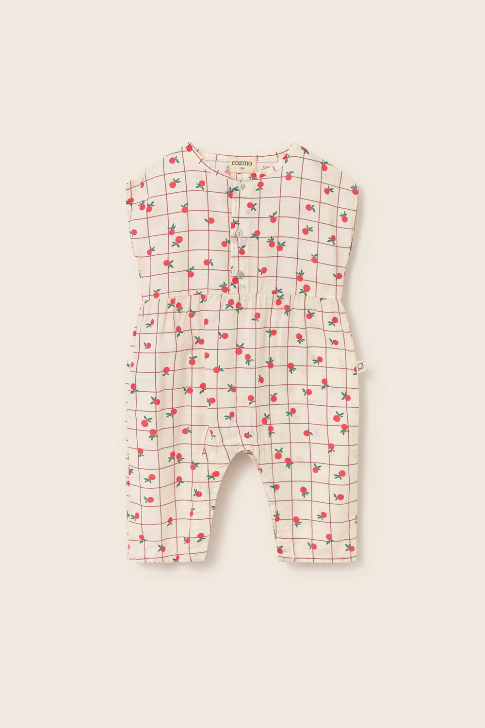 Mae Slub Fruit Poplin Baby Jumpsuit - Ivory
