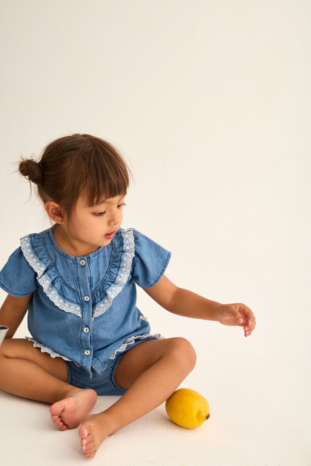 Malva Chambray Denim Baby Blouse - Blue