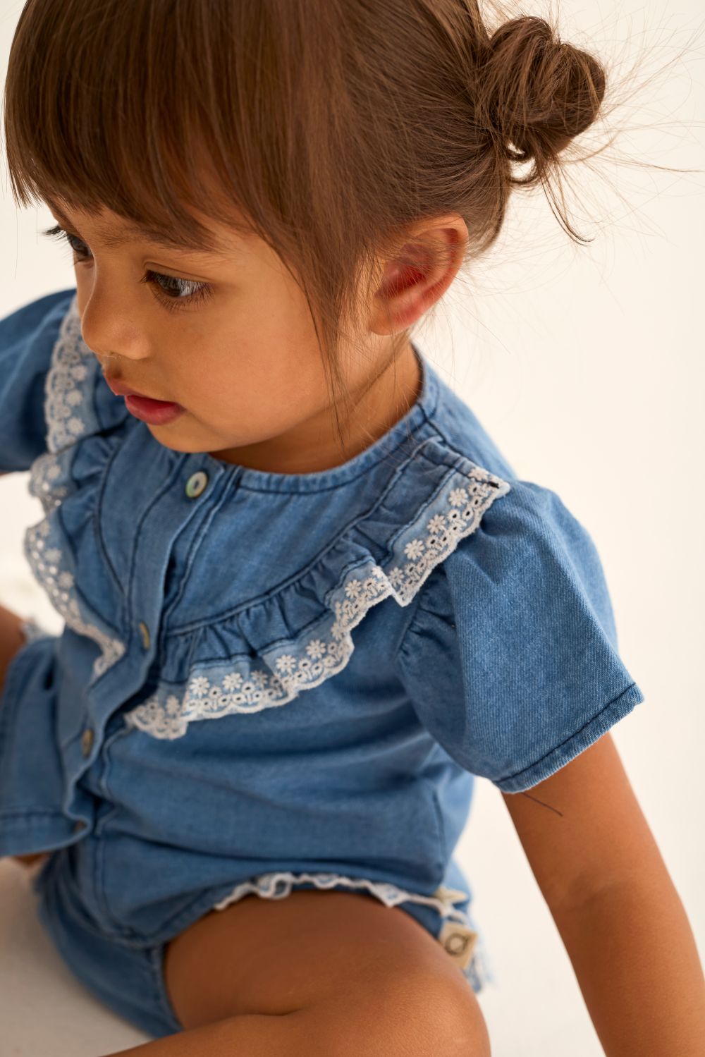 Malva Chambray Denim Baby Blouse - Blue