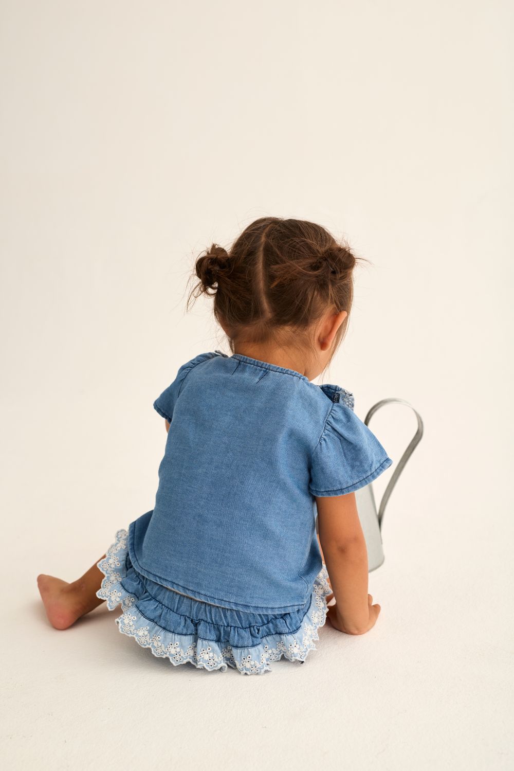 Malva Chambray Denim Baby Blouse - Blue