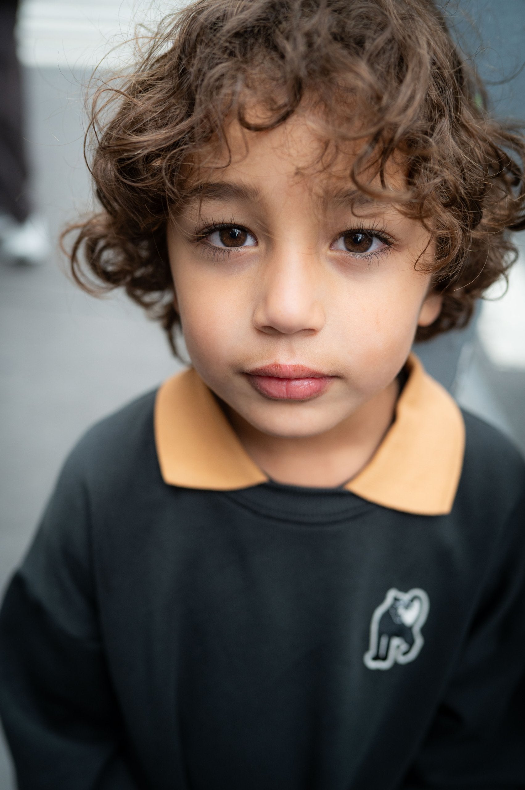 Panther Patch Collar Sweatshirt - Black