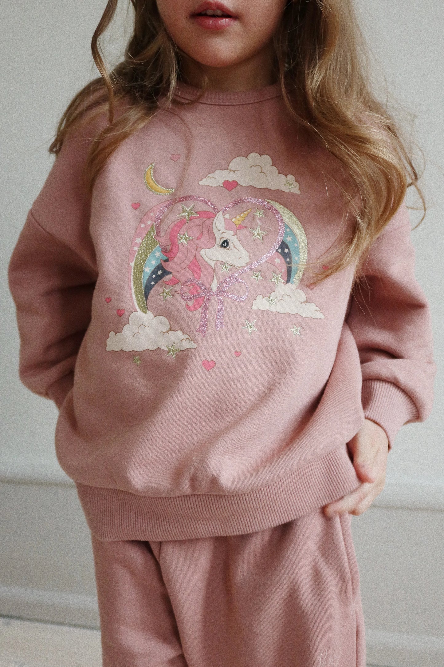Lou Glitter Sweat Shirt OCS - Mahogany Rose