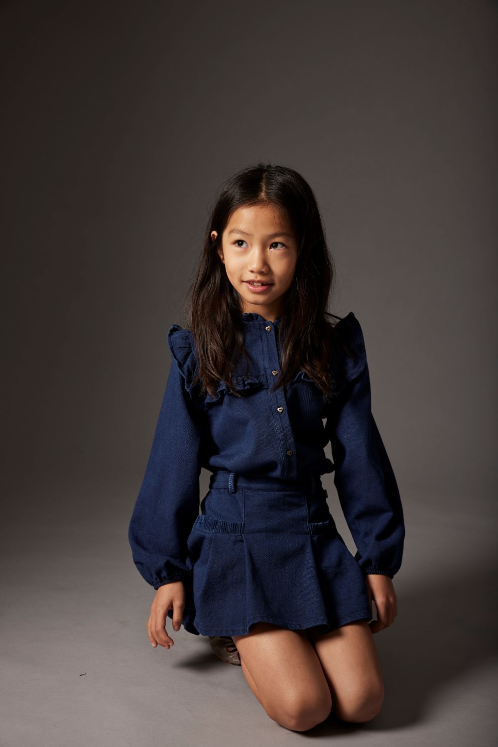 Dobby Denim Blouse - Denim