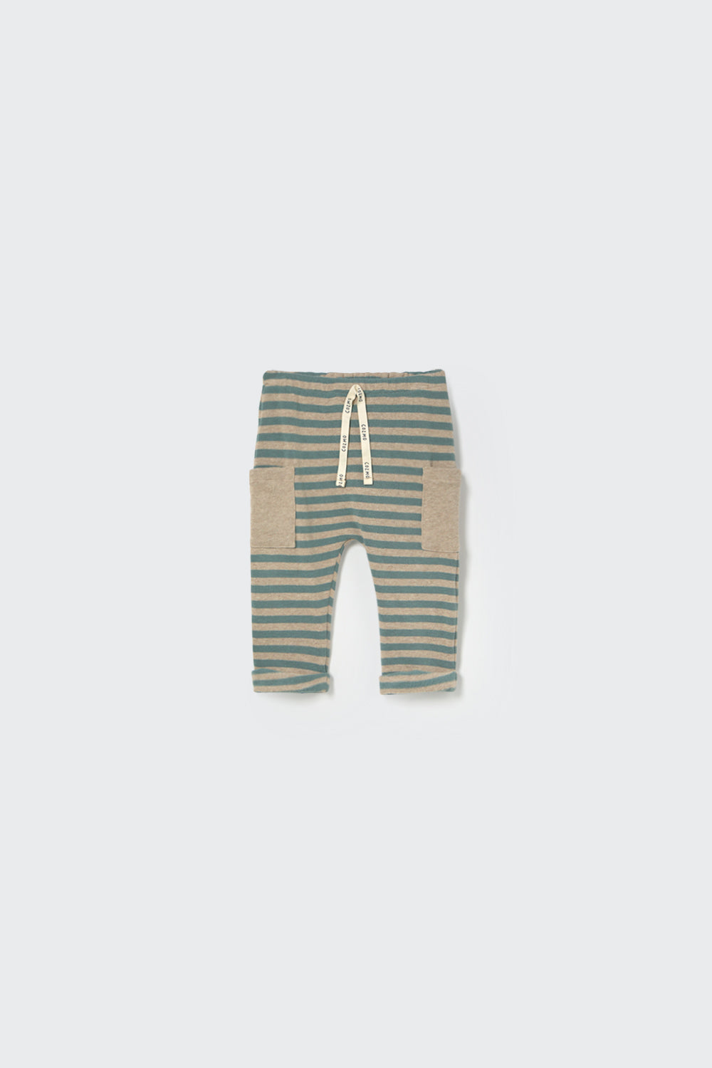 Soft Stripes Knit Baby Pants - Artic Blue