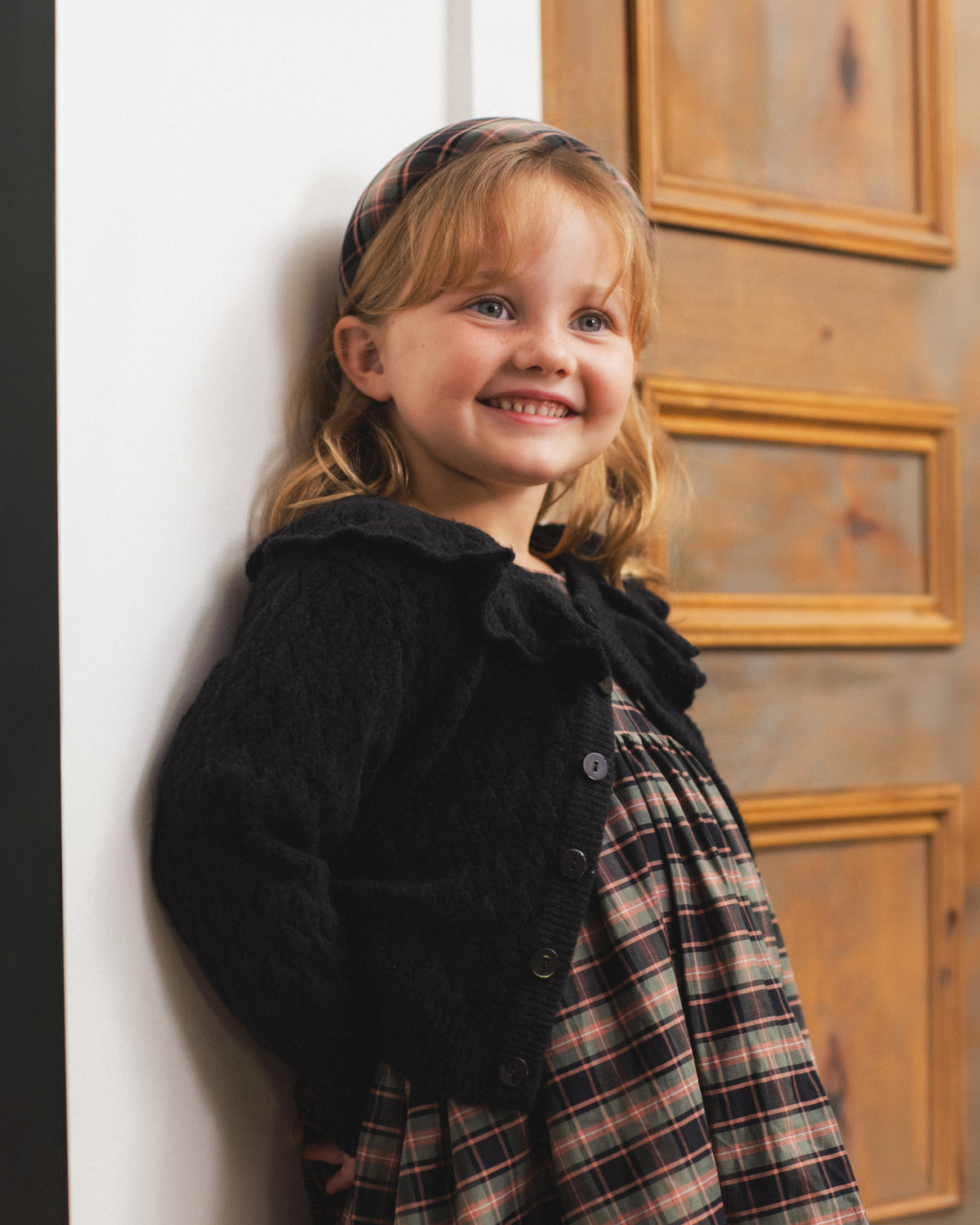Ruffle Cardigan Sweater - Black