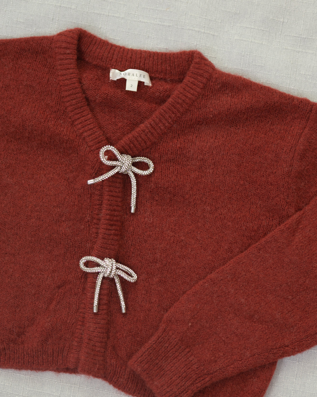 Bow Cardigan - Ruby