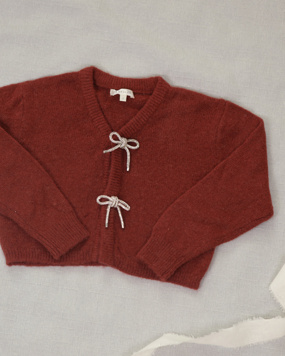 Bow Cardigan - Ruby