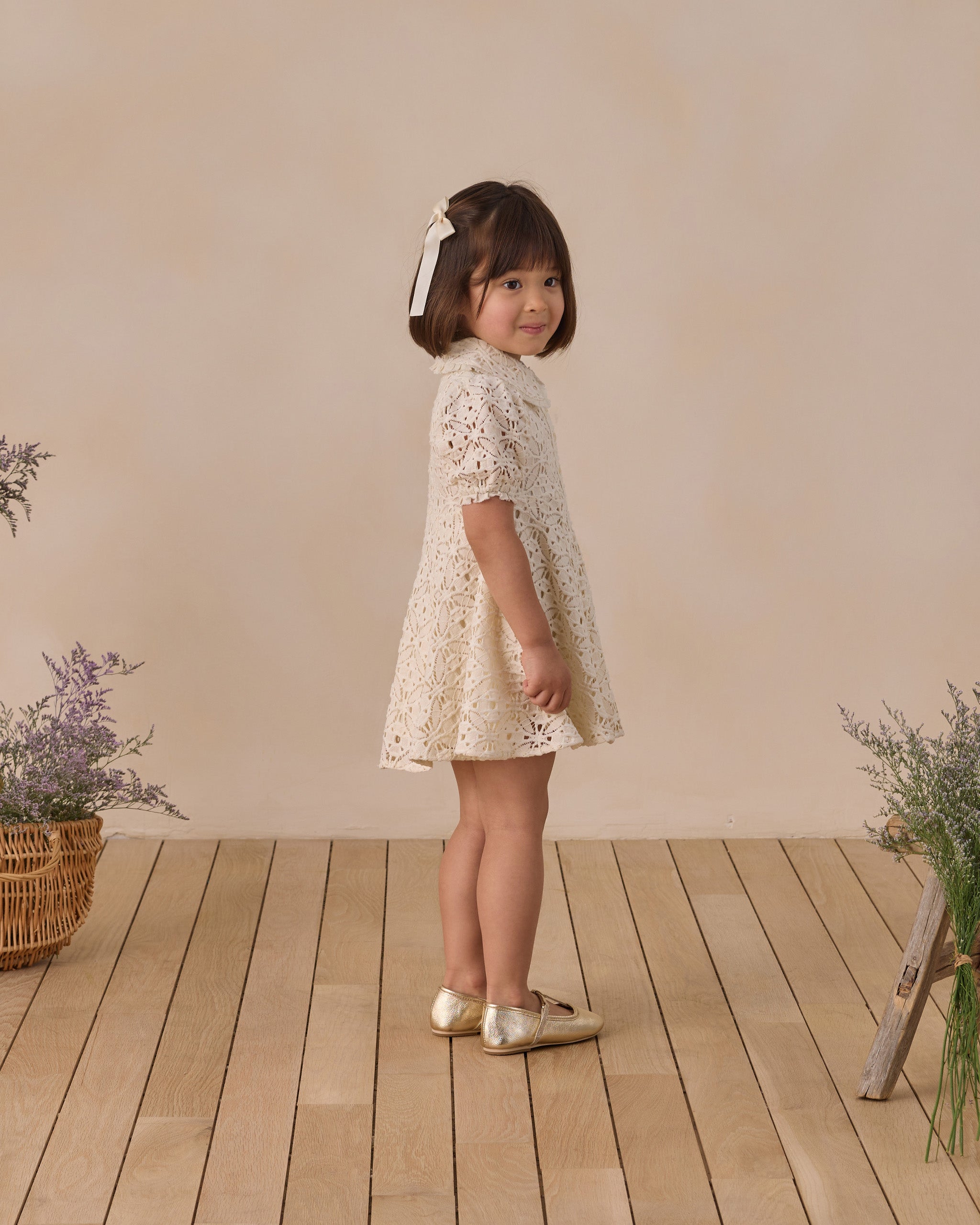 Sara Dress | Eyelet - Ivory