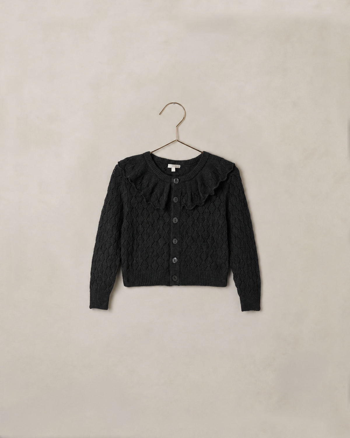 Ruffle Cardigan Sweater - Black