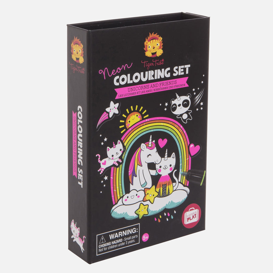 Neon Colouring Set - Unicorns and Friends
