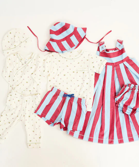 Noe Baby Hat - Cherry Stripe