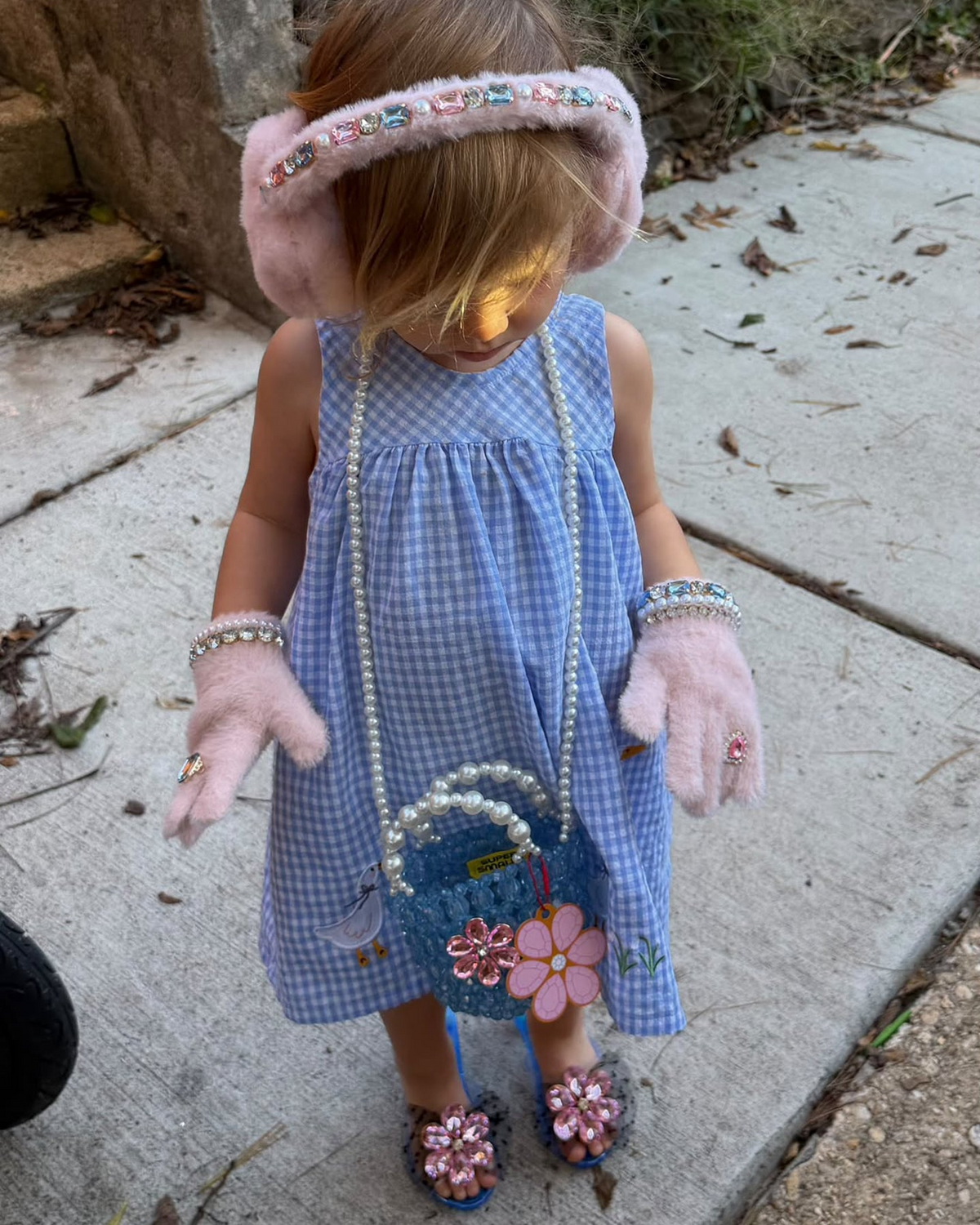 Cotton Candy Jeweled Gloves