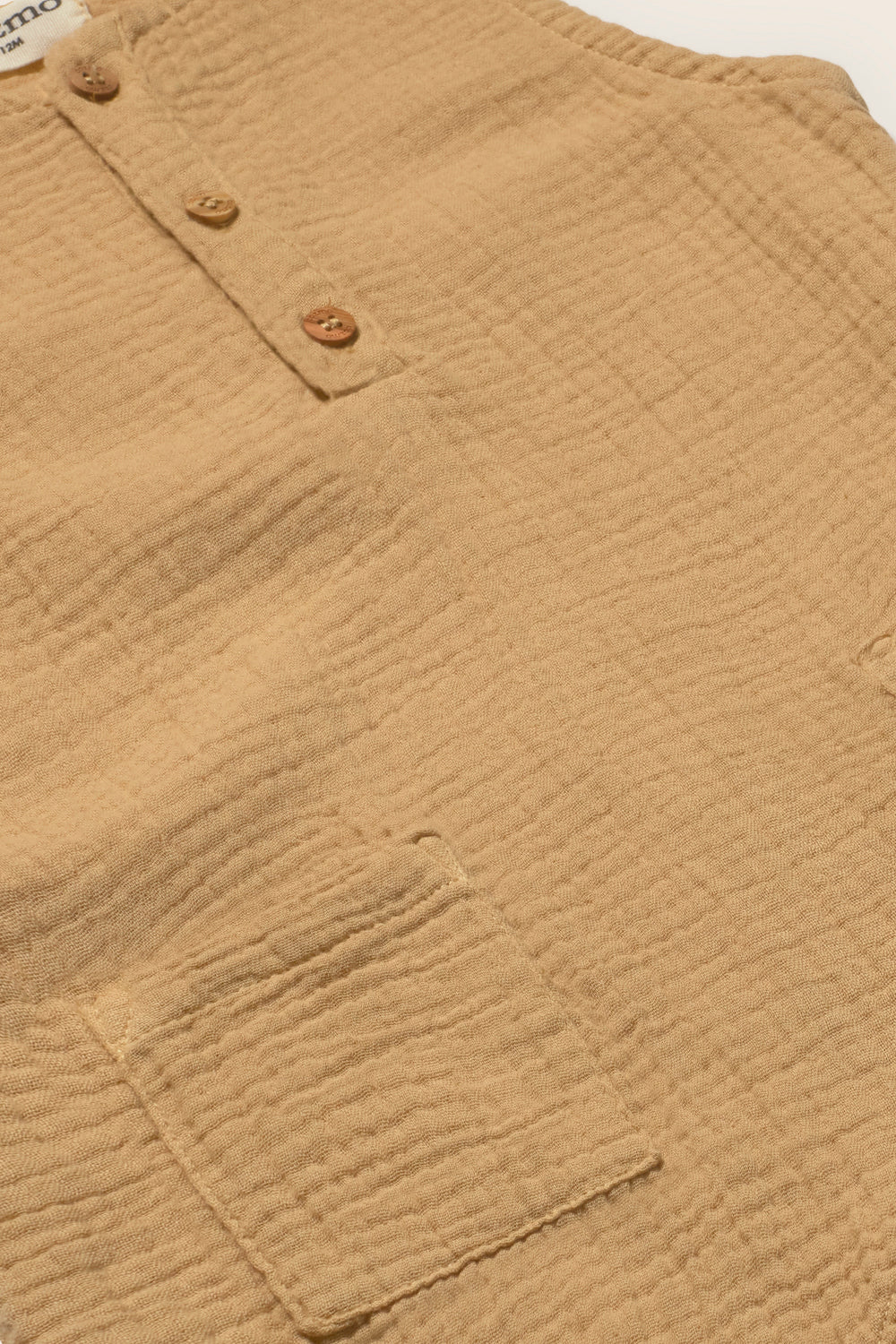 Pine Soft Gauze Cotton Baby Jumpsuit - Sand