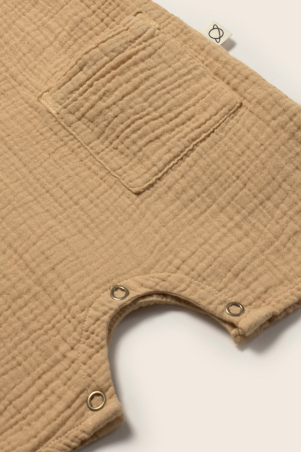 Pine Soft Gauze Cotton Baby Jumpsuit - Sand