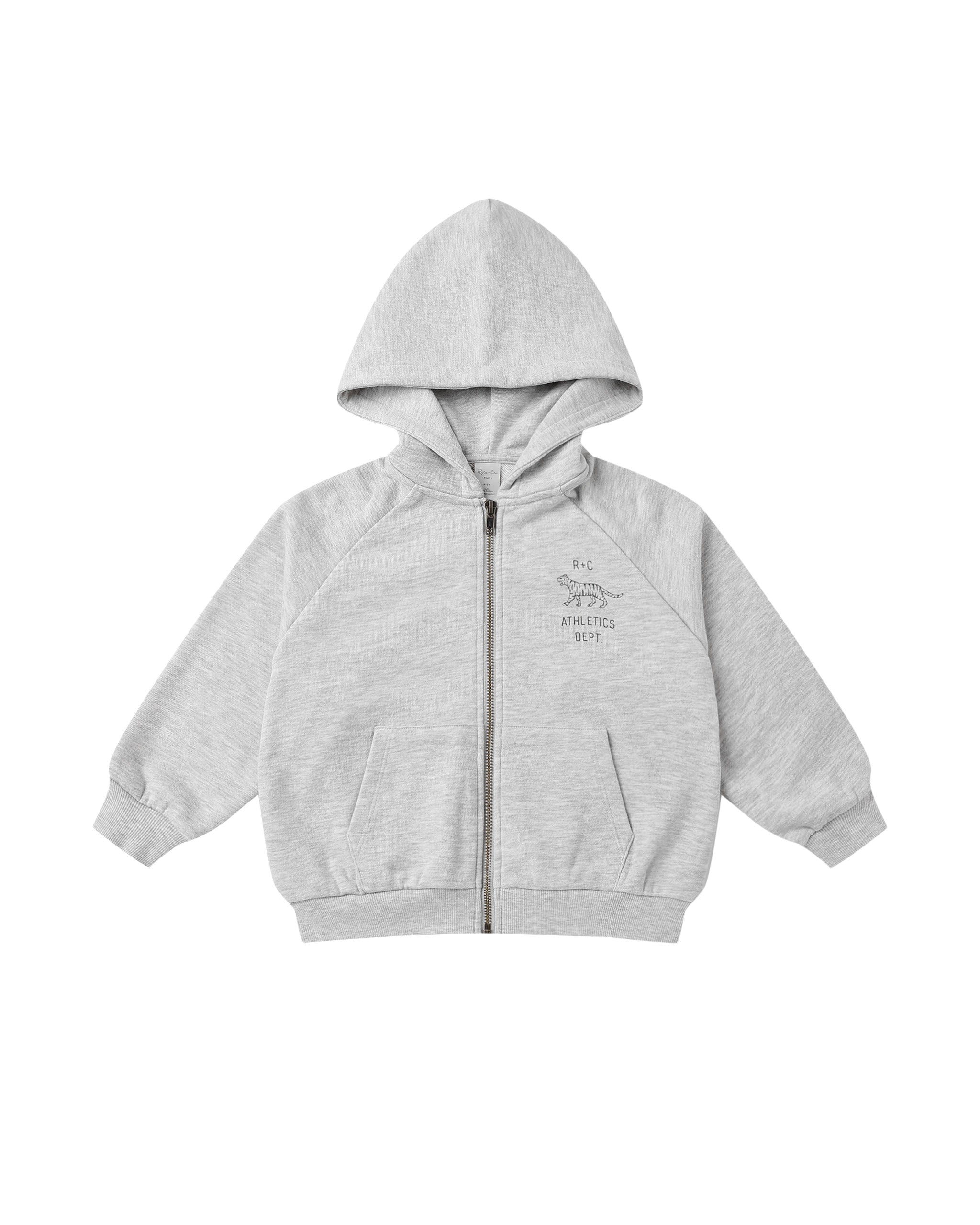 Zip Raglan Hoodie || Heathered Ash