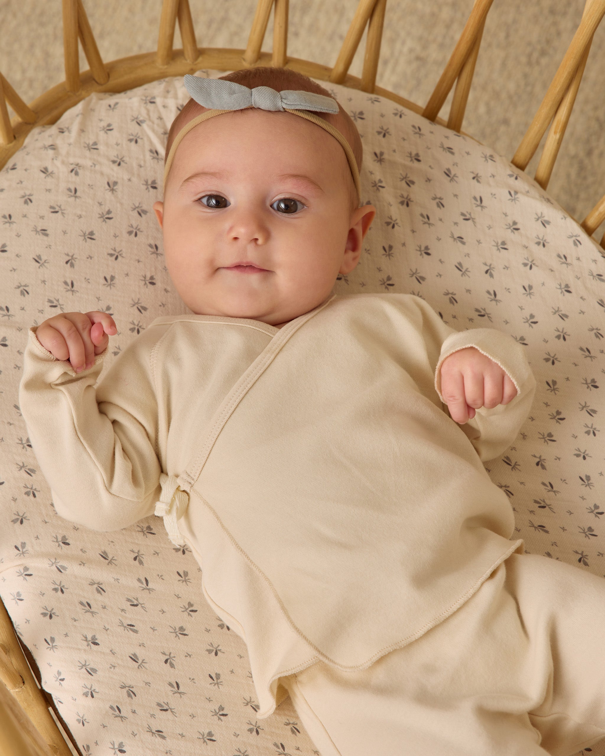Wrap Top + Footed Pant Set || Natural