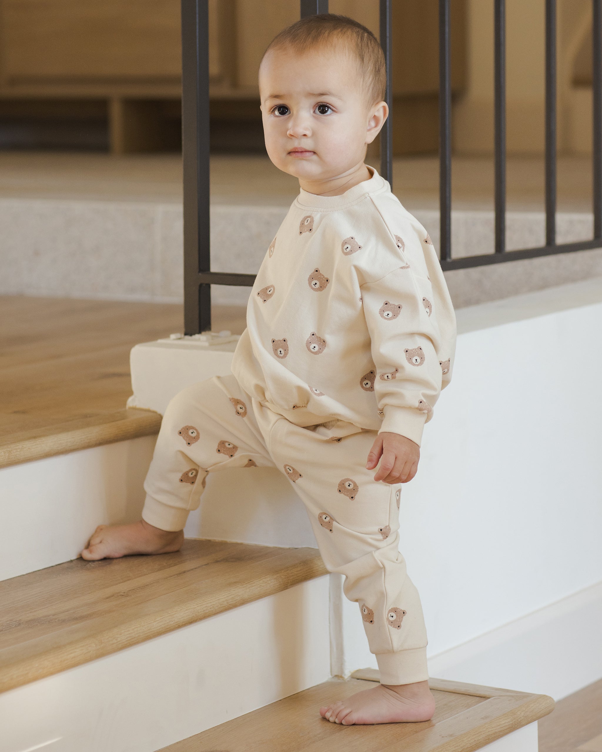 Relaxed Sweatshirt and Sweatpant|| Brown Bear