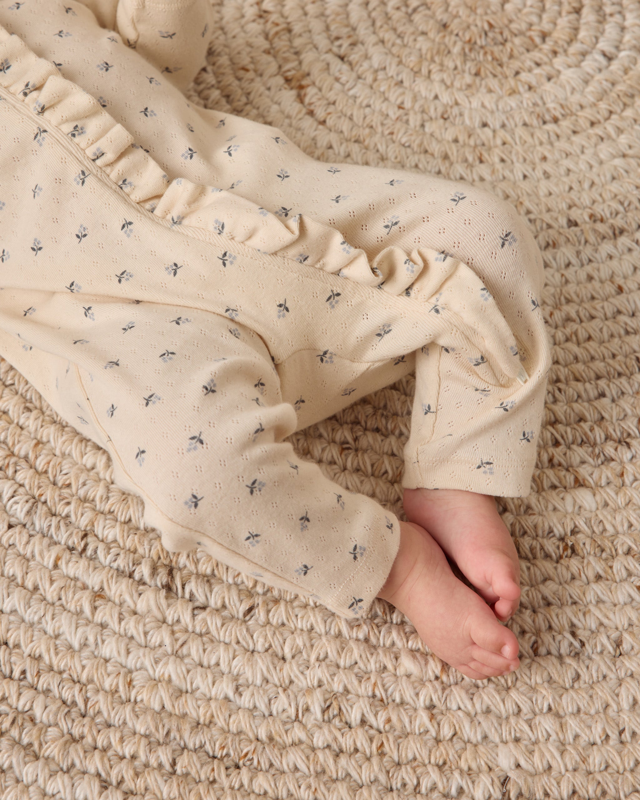 Ruffle Jumpsuit || Blue Ditsy