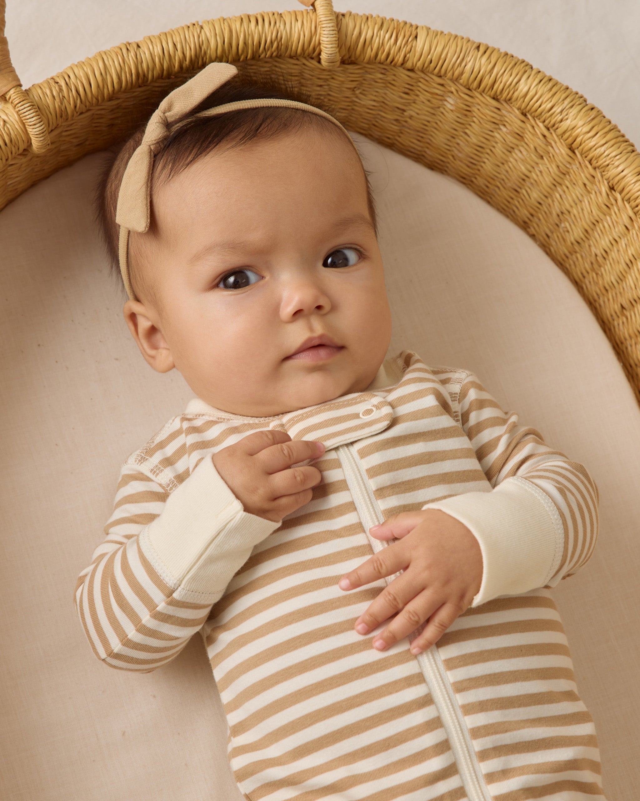 Zip Long Sleeve Sleeper || Gold Stripe