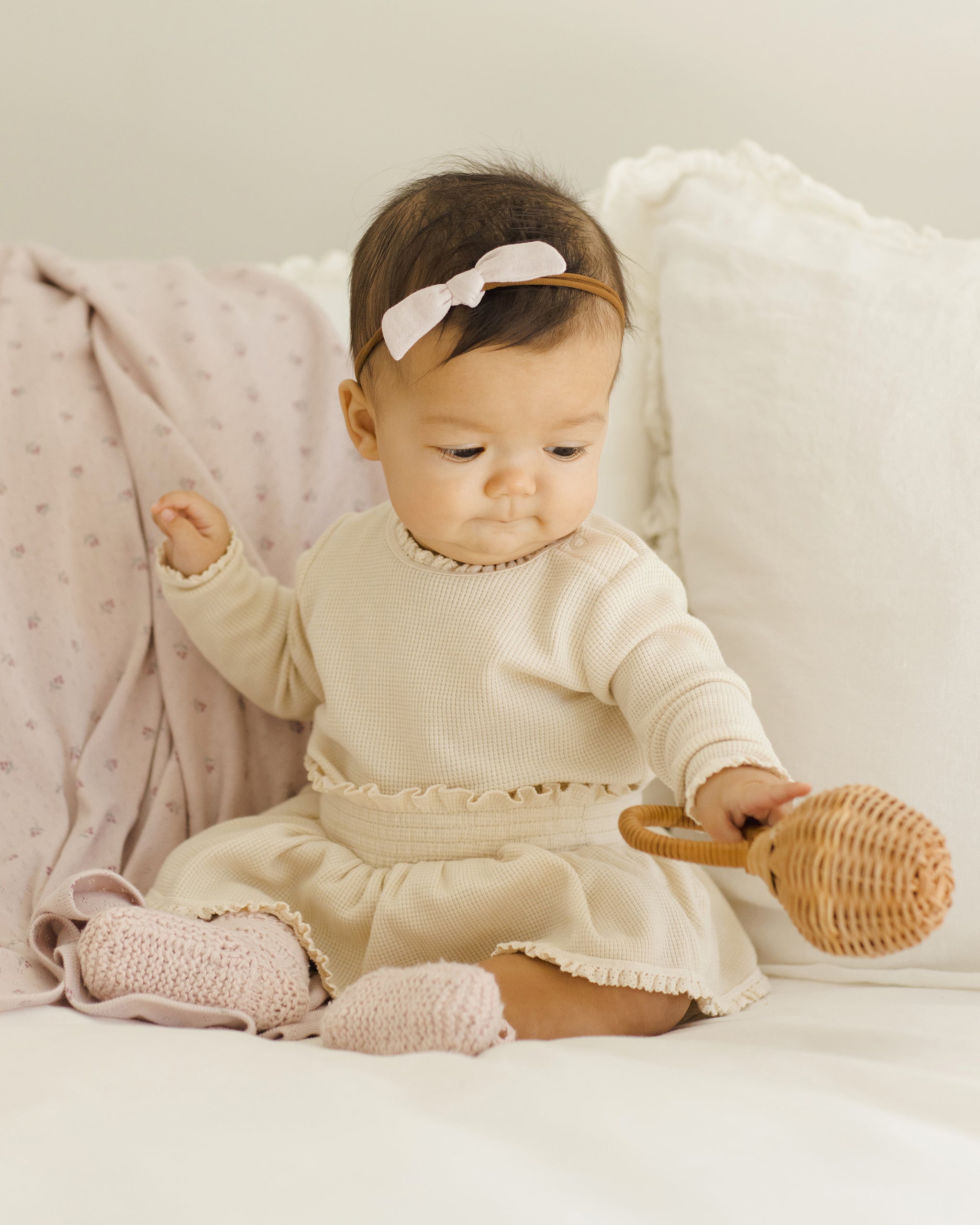 Pointelle Baby Blanket || Lilac Ditsy