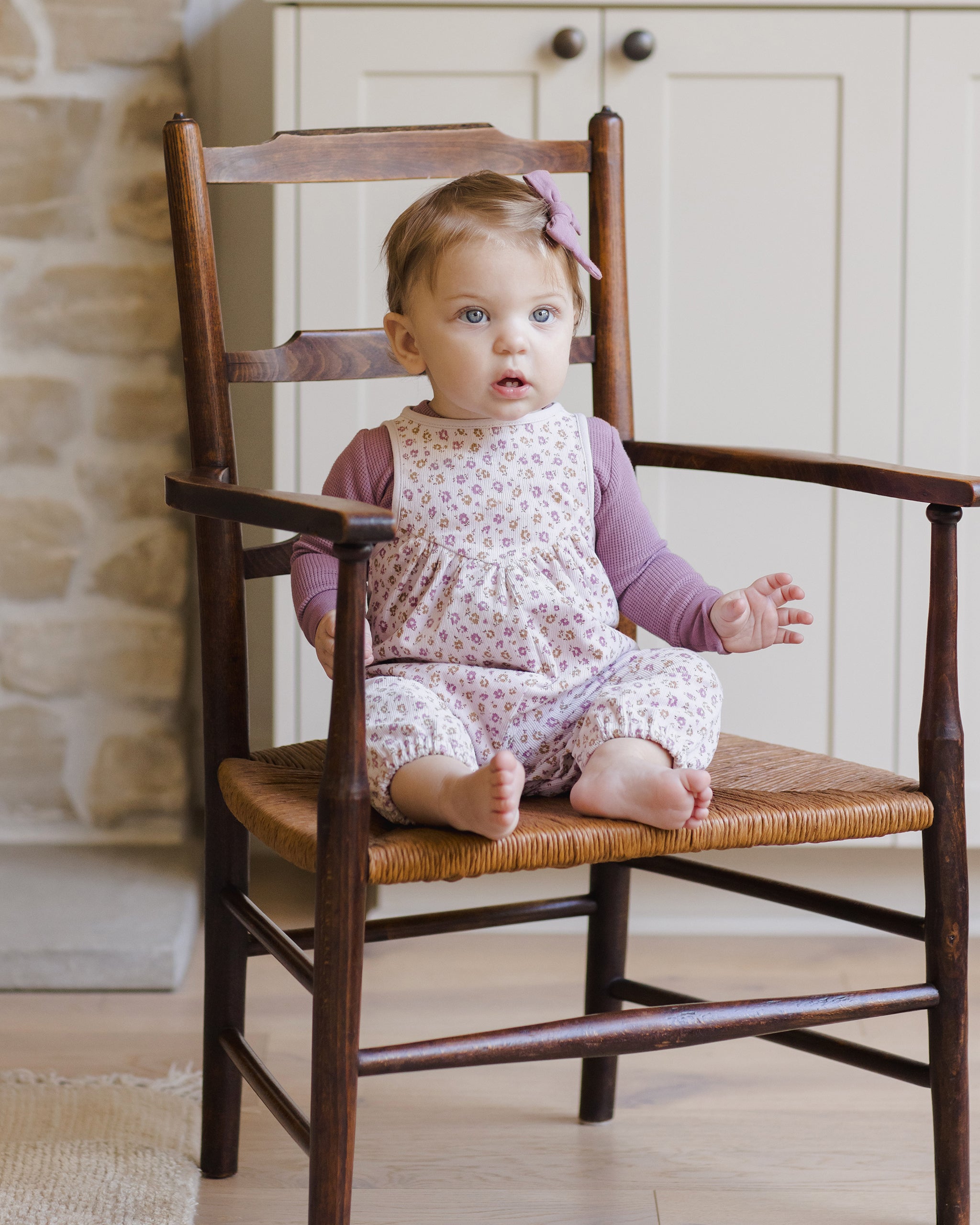 Waffle Long Sleeve Bodysuit || Mulberry