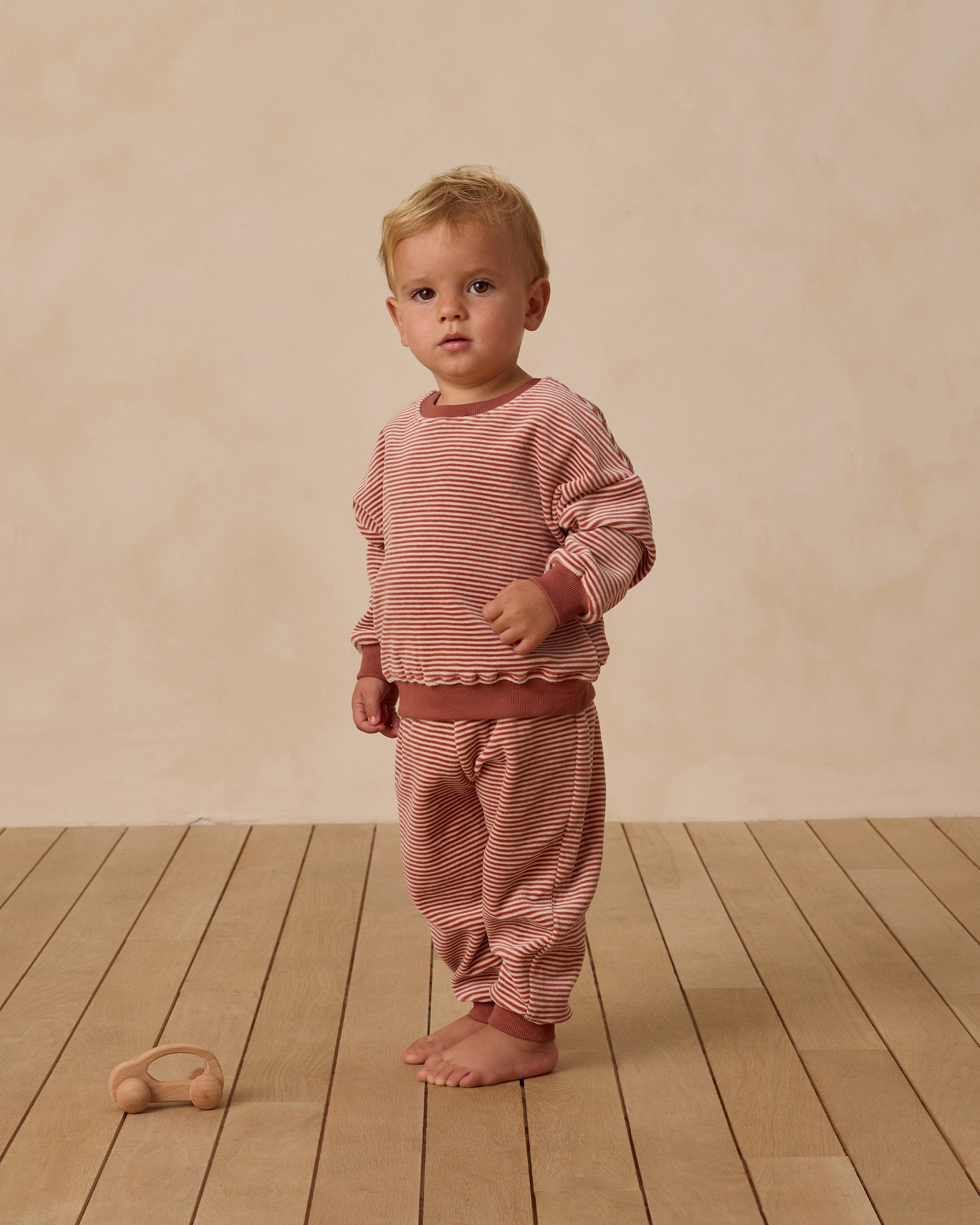 Velour Relaxed Sweatshirt || Candy Stripe