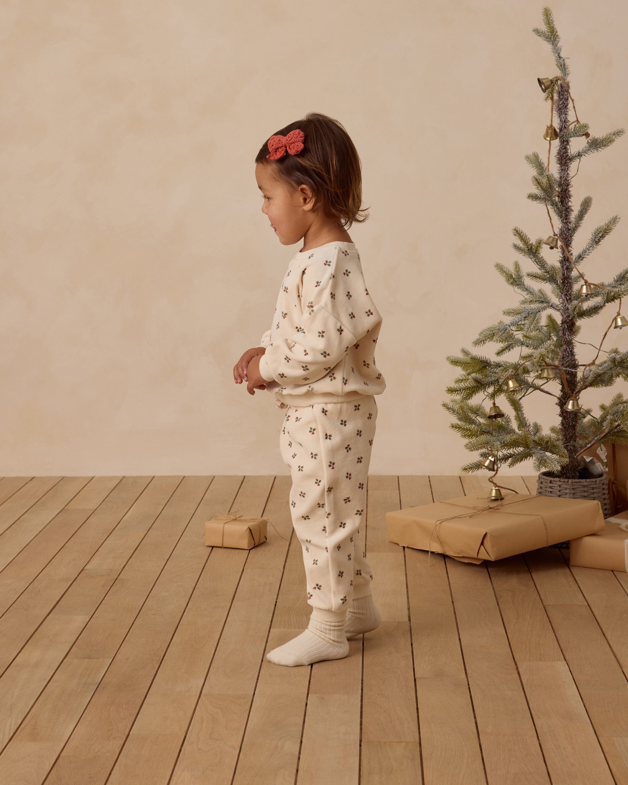 Velour Relaxed Sweatpant || Holly Berry