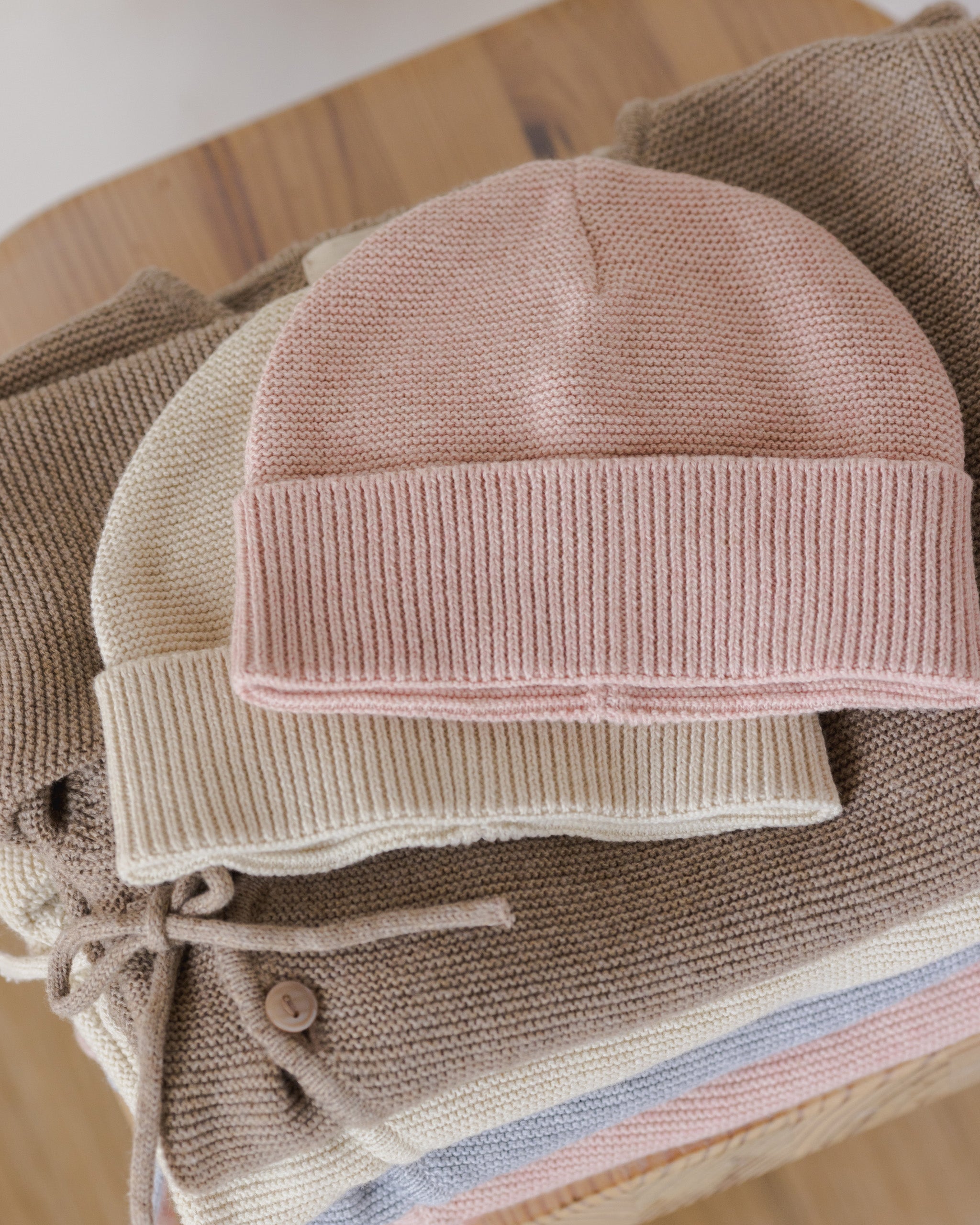 Baby Beanie || Heathered Rose